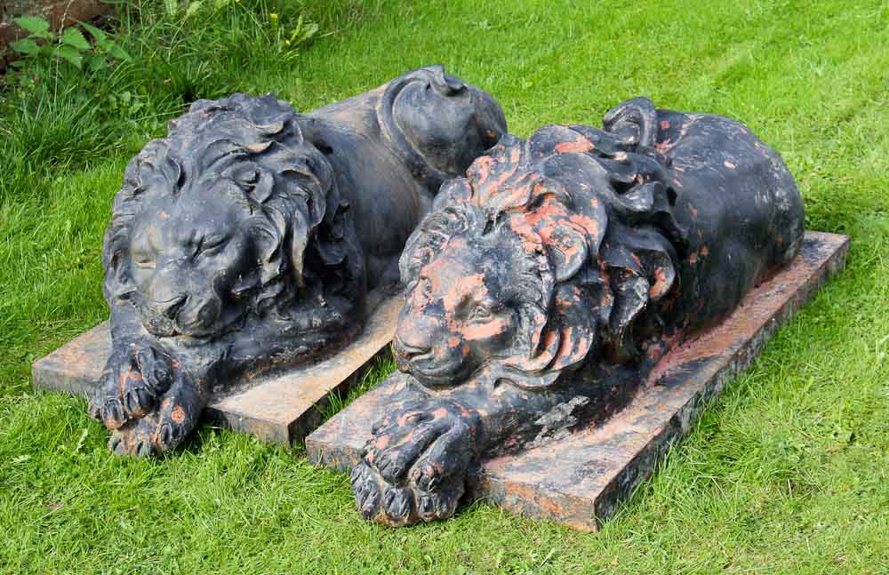 Impressive Cast Iron Garden Lions