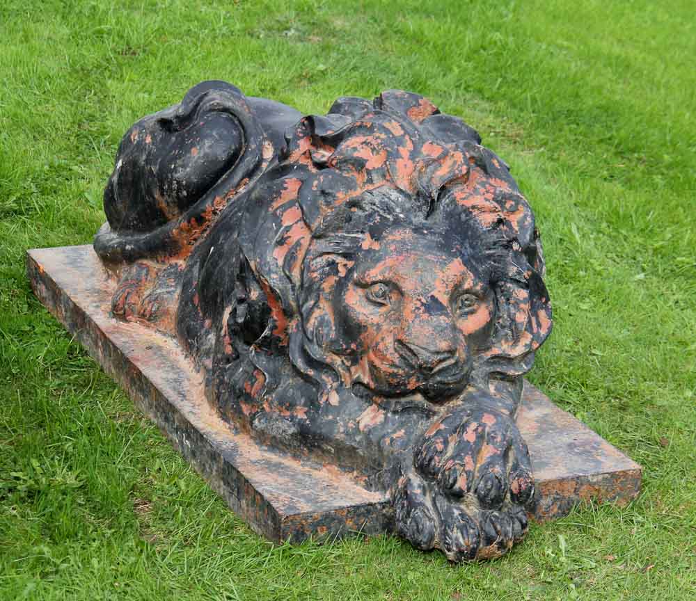 Large Cast Iron Garden Lion