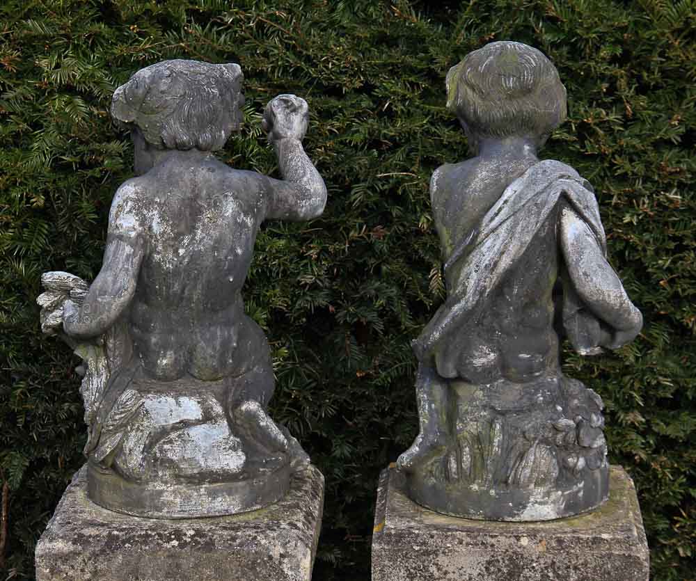 JP White Lead Garden Figures